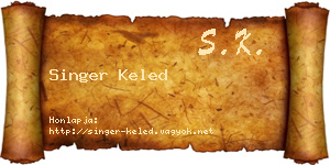 Singer Keled névjegykártya